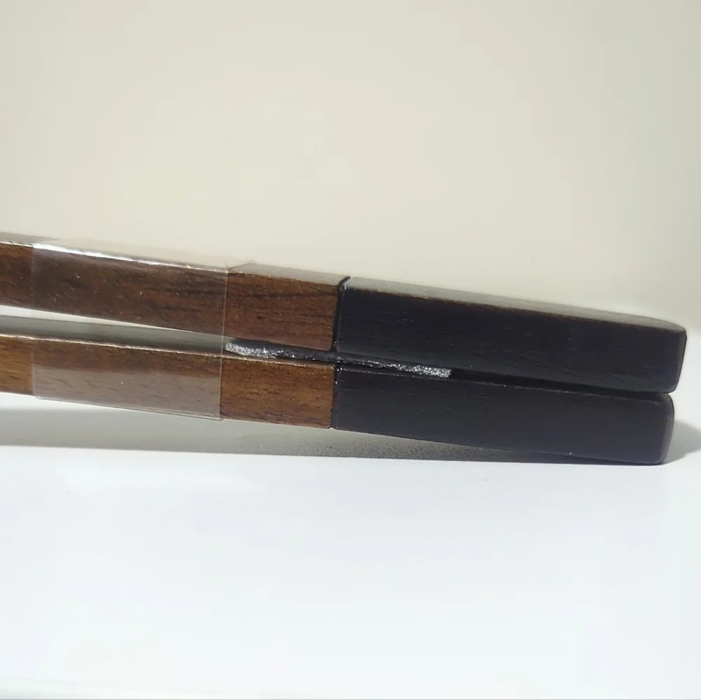 Crate & Barrel Two Tone Wood Black Salad Server Spoon Set